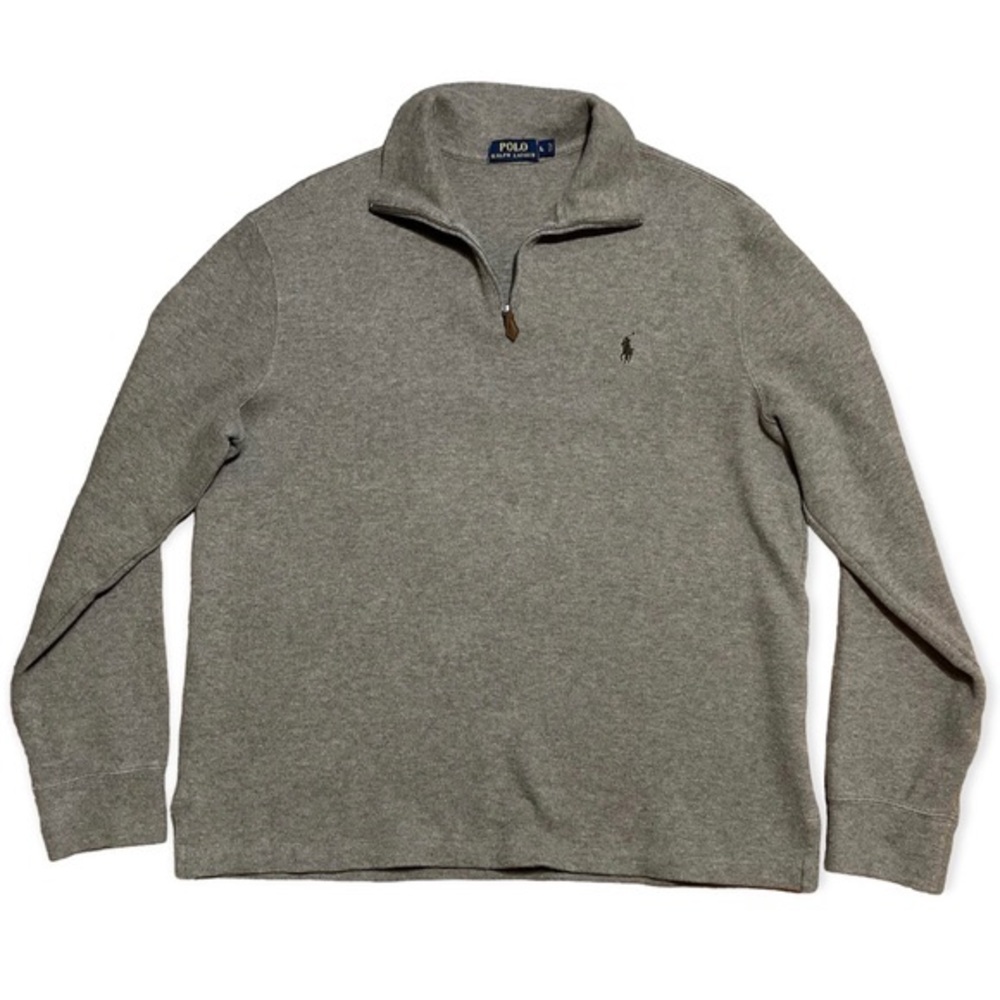 Polo Ralph Lauren Men’s Tan Quarter Zip Cotton Sweater Sz L